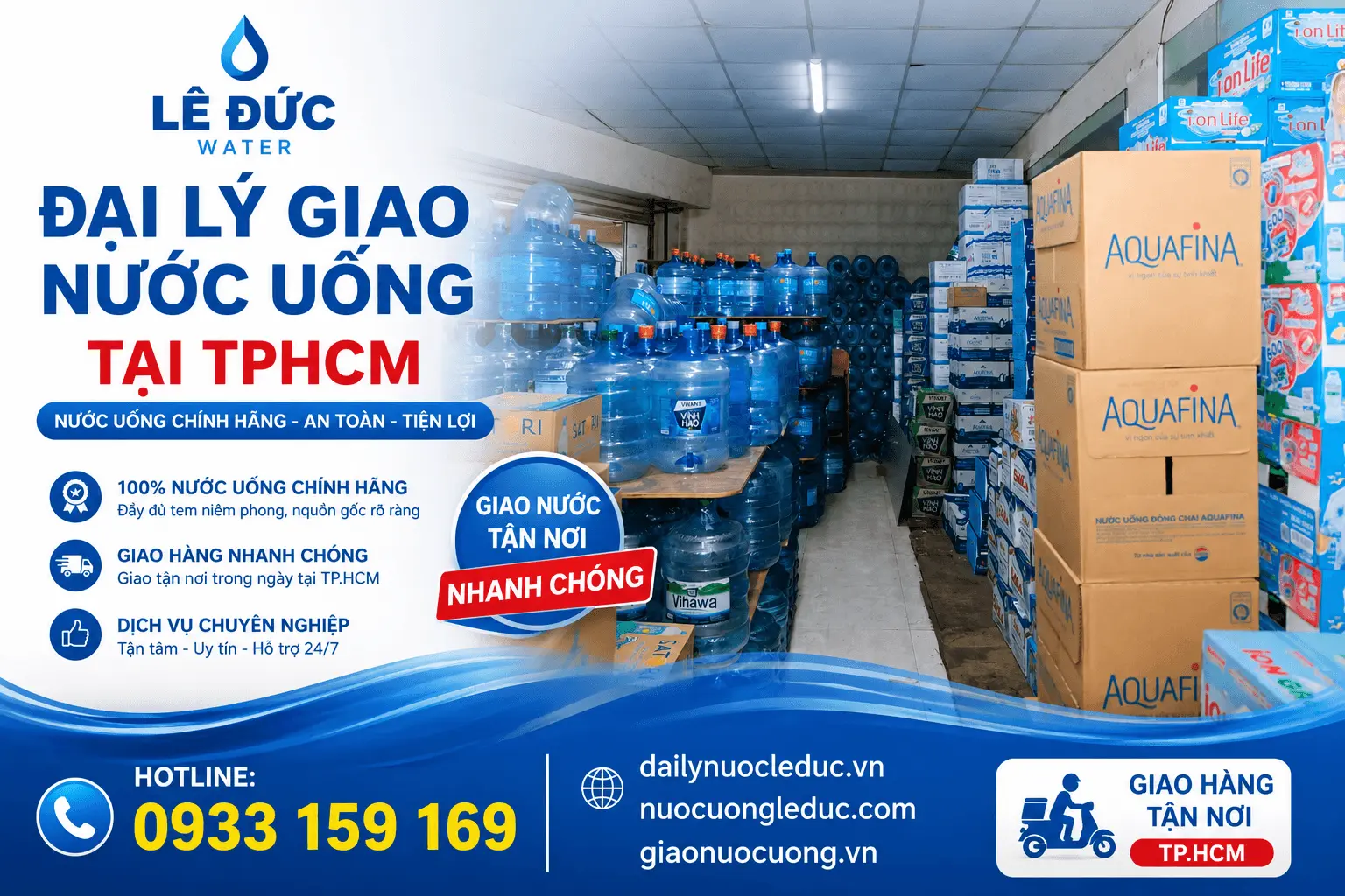 Đại lý giao nước uống tại TPHCM - Lê Đức Water