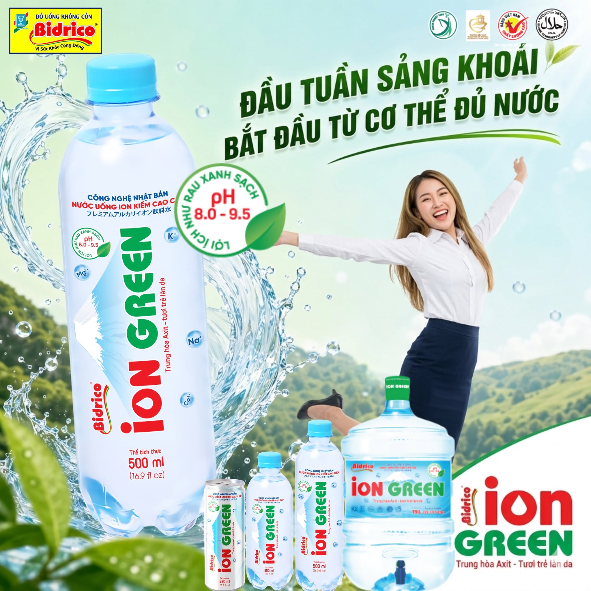 Nước uống kiềm Ion Green chính hãng