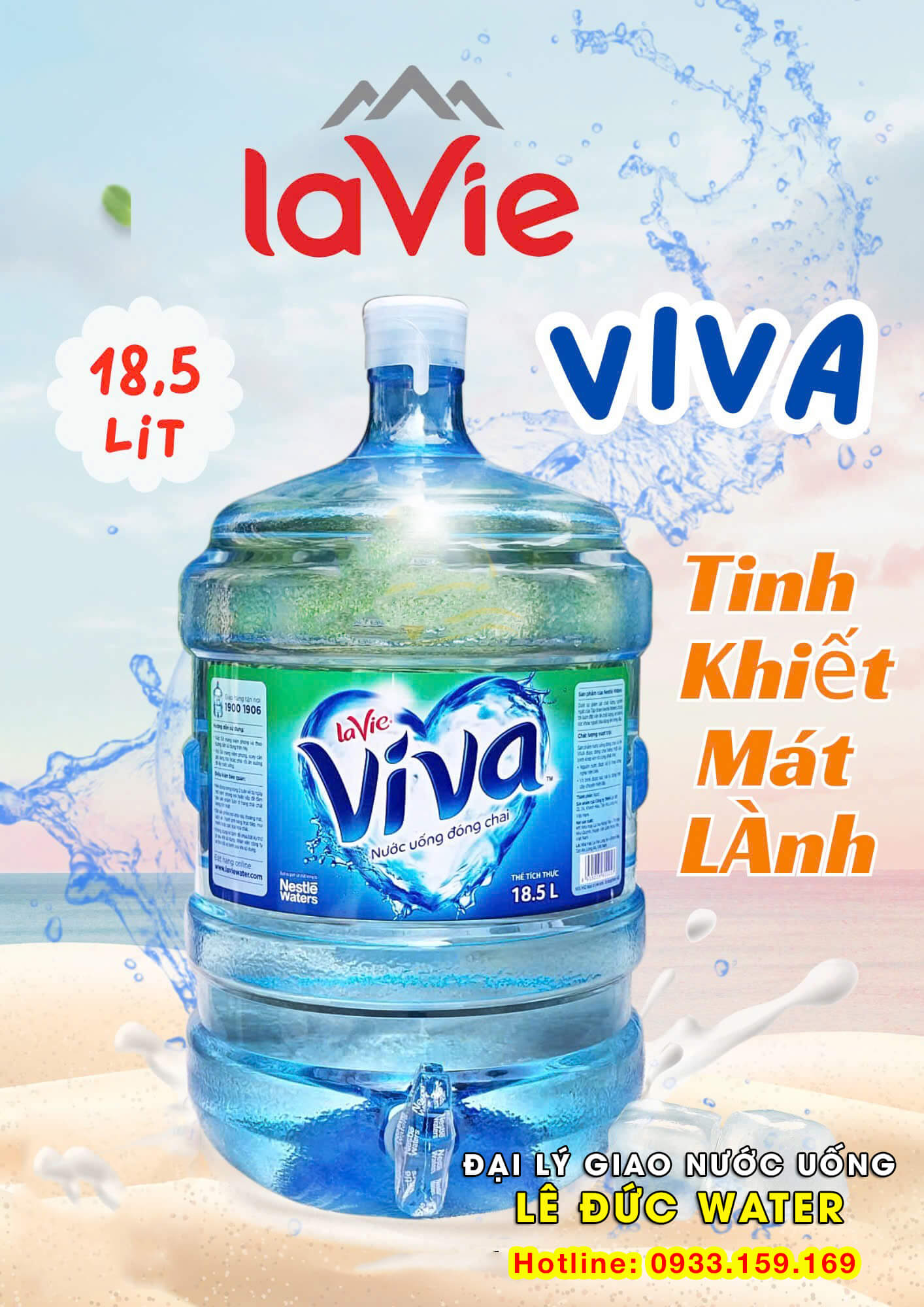Bình nước tinh khiết LaVie Viva 19L chính hãng