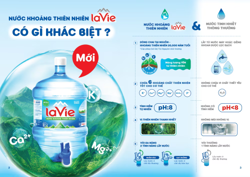 Nước khoáng LaVie 19L bình có vòi tiện lợi