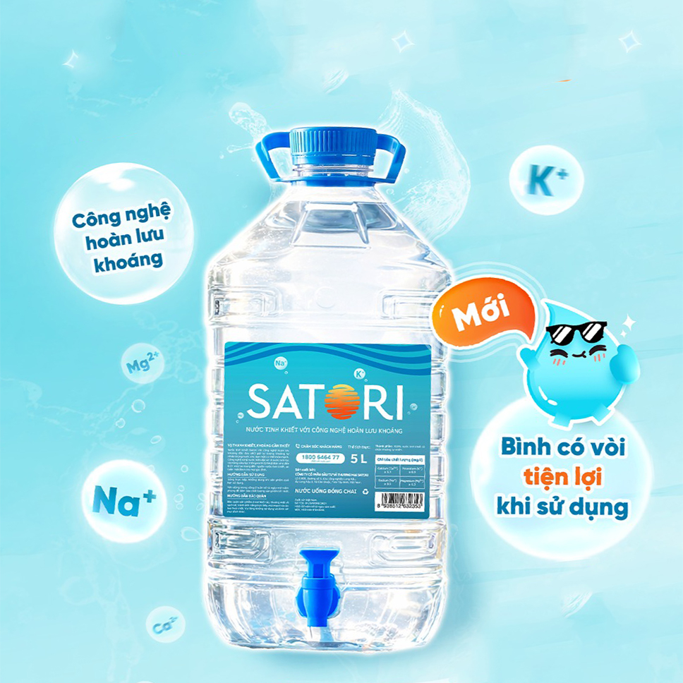 BÌNH NƯỚC SATORI 5L CHÍNH HÃNG